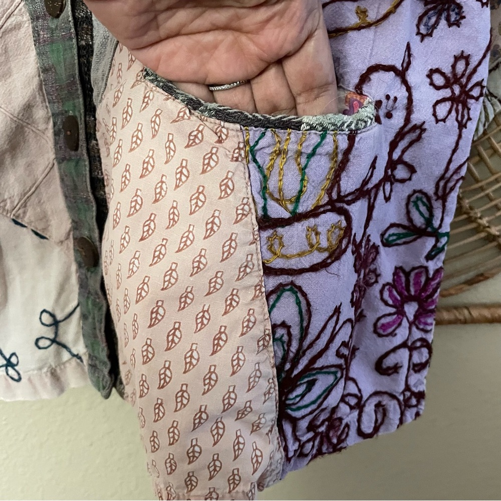 Sacred Threads Patchwork Top Kimono Cardigan Boho… - image 6